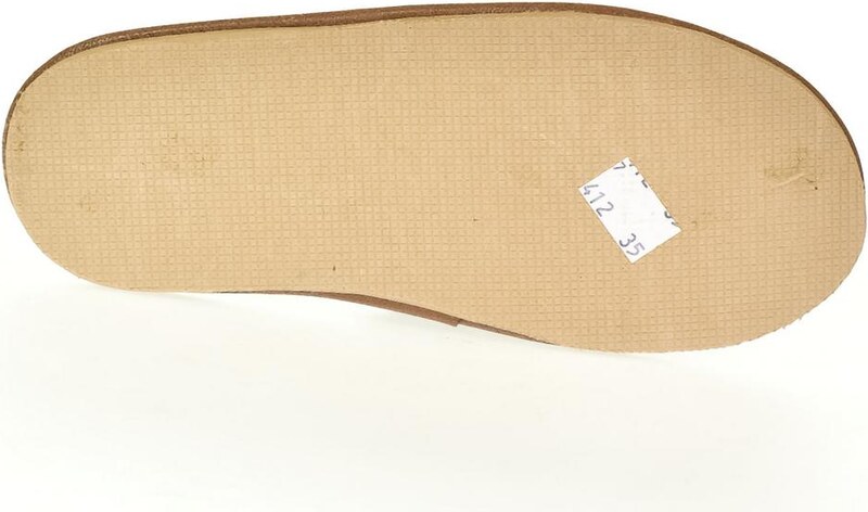 JOHN-C Detské hnedé kožené papuče VLÁČIK