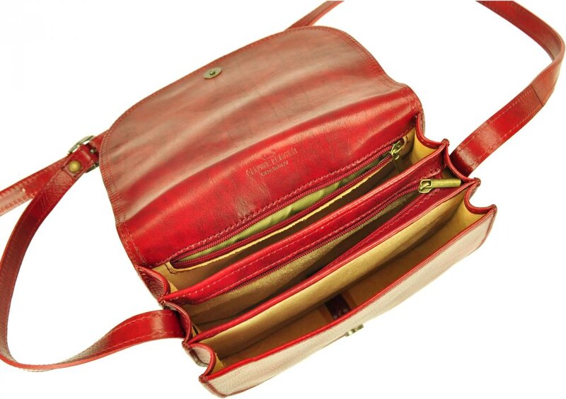 Vera Pelle Kožená crossbody dámska kabelka Enila I Fratelli tmavá hnedá