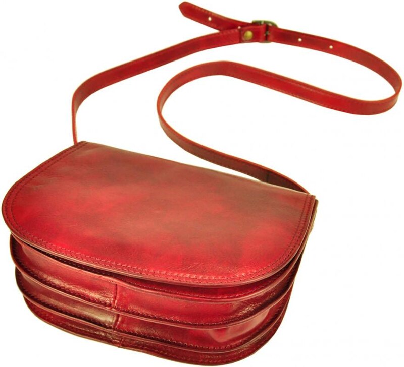 Vera Pelle Kožená crossbody dámska kabelka Enila I Fratelli tmavá hnedá