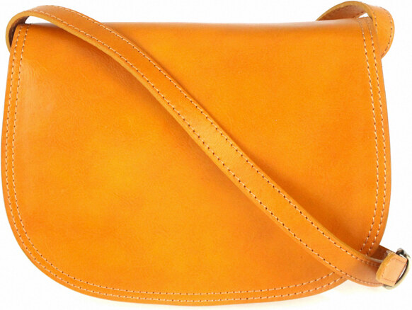 Vera Pelle Kožená crossbody dámska kabelka Enila I Fratelli horčicová žltá