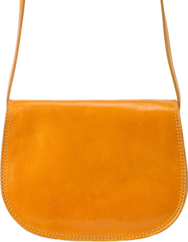 Vera Pelle Kožená crossbody dámska kabelka Enila I Fratelli horčicová žltá