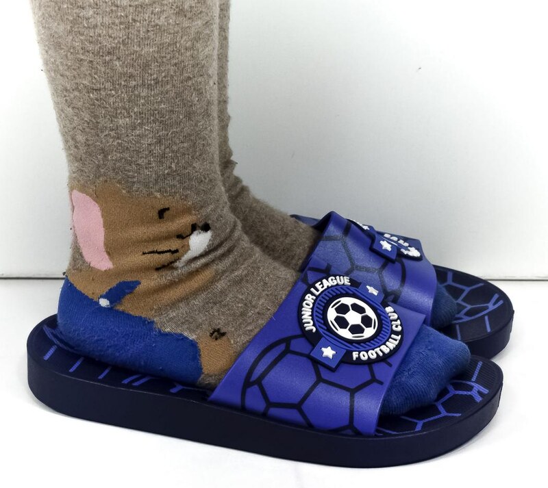 WINK Detské modré šľapky FOOTBALL