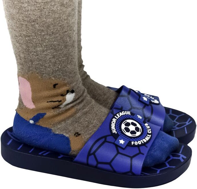 WINK Detské modré šľapky FOOTBALL