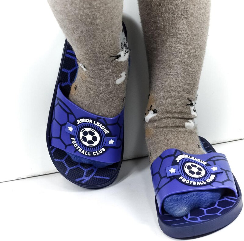 WINK Detské modré šľapky FOOTBALL