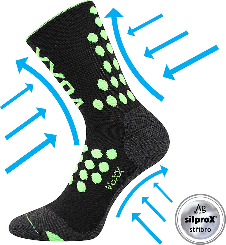 FINISH kompresné farebné športové ponožky VoXX Čierna 43-46 1 pár