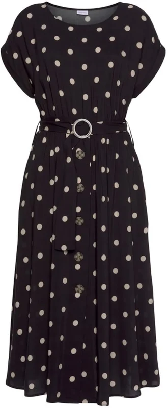 LASCANA Šaty béžová / čierna