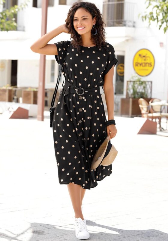 LASCANA Šaty béžová / čierna