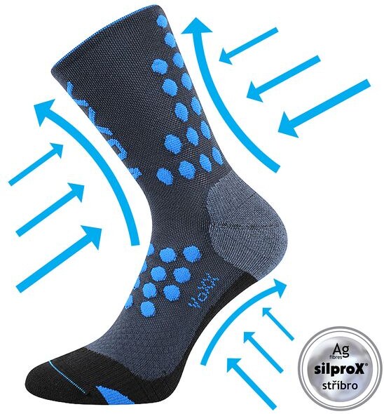 FINISH kompresné farebné športové ponožky VoXX Čierna 43-46 1 pár