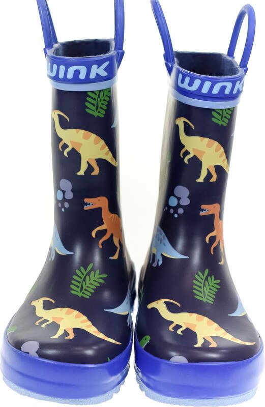 JOHN-C Detské modré gumáky DINO 21-27
