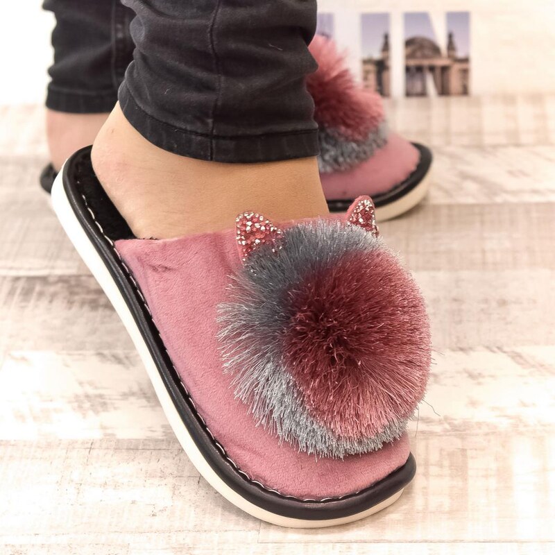 JOHN-C Dámske tmavoružové papuče LADY