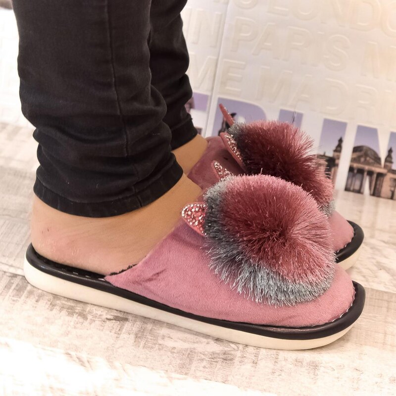 JOHN-C Dámske tmavoružové papuče LADY