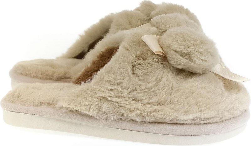 JOHN-C Detské béžové papuče BOW