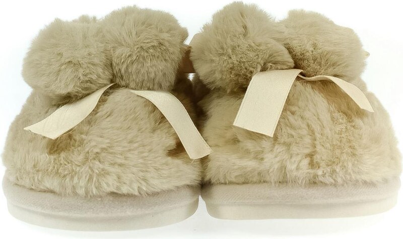 JOHN-C Detské béžové papuče BOW