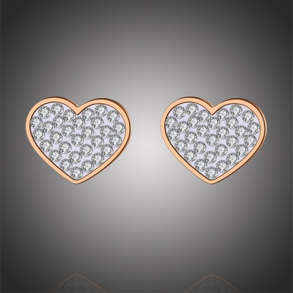 Victoria Filippi Stainless Steel Ocelové náušnice se zirkonem Yara Gold - pecky, srdce