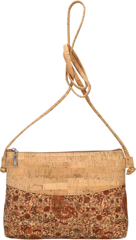 Made in Portugal Korková ľahká crossbody dámska kabelka MSR17 hnedá