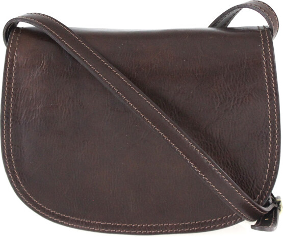 Vera Pelle Kožená crossbody dámska kabelka Enila I Fratelli tmavá hnedá