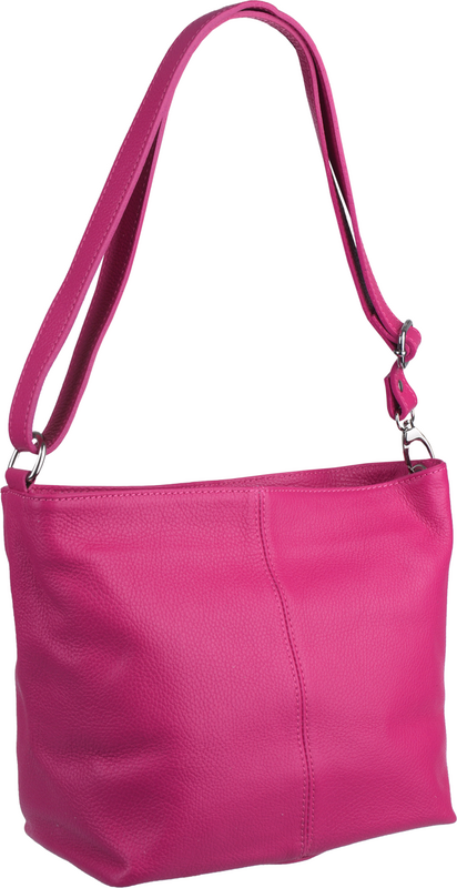 Ružová kožená talianska crossbody kabelka Prisca Fuxia Scura s prídavným pruhom IV NovaKabelka.sk