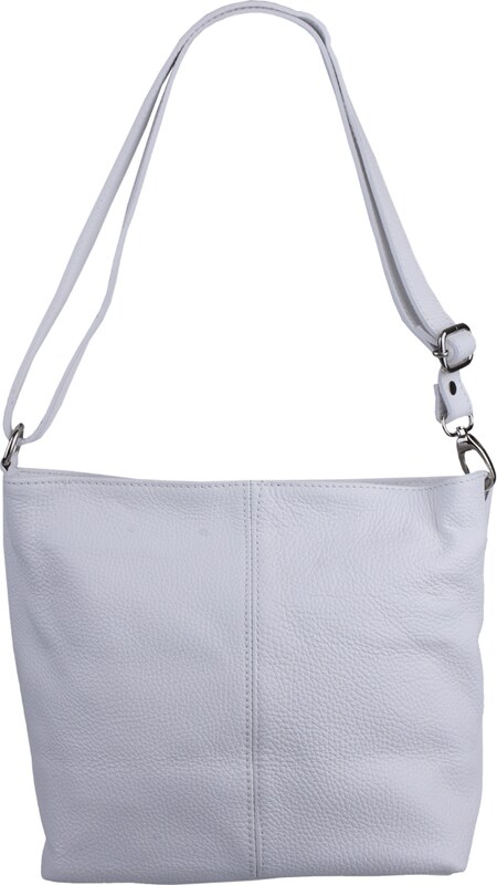 Biela kožená talianska crossbody kabelka Prisca Bianca s prídavným pruhom X NovaKabelka.sk