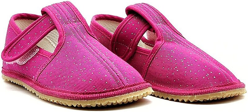 Barefoot papučky BEDA PINK SHINE Ružová BF 060010/W/02 (ZÚŽENÉ)