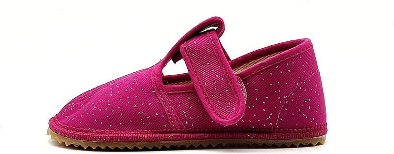 Barefoot papučky BEDA PINK SHINE Ružová BF 060010/W/02 (ZÚŽENÉ)