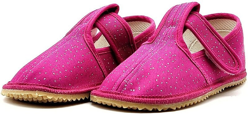 Barefoot papučky BEDA PINK SHINE Ružová BF 060010/W/02 (ZÚŽENÉ)