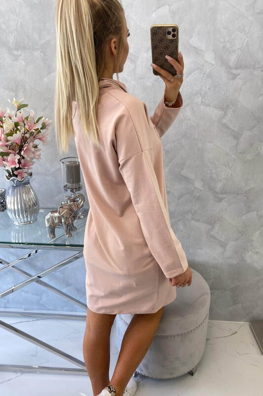 K-Fashion Šaty s kravatou tmavo púdrovo ružové