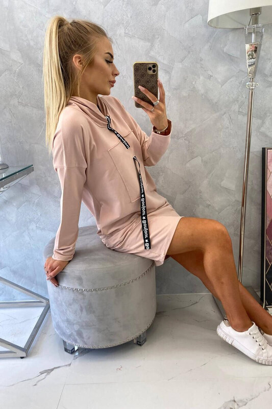 K-Fashion Šaty s kravatou tmavo púdrovo ružové