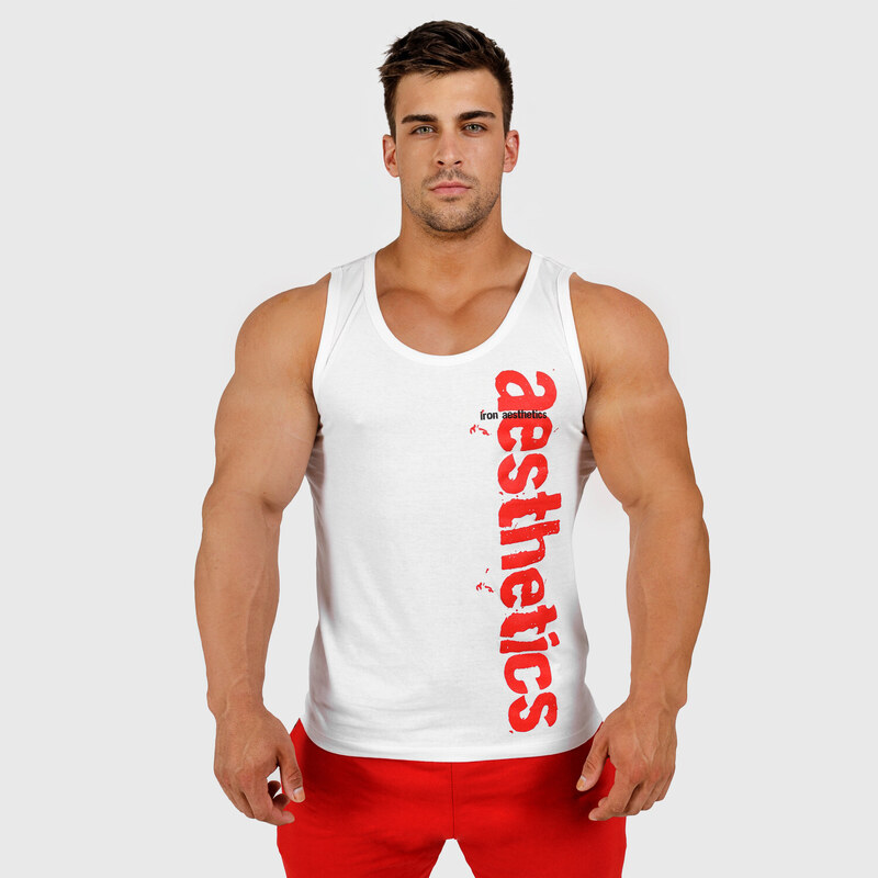Pánske fitness tielko Iron Aesthetics Cross, biele