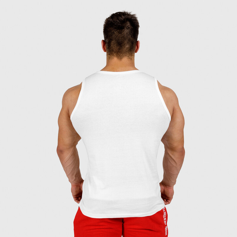 Pánske fitness tielko Iron Aesthetics Cross, biele
