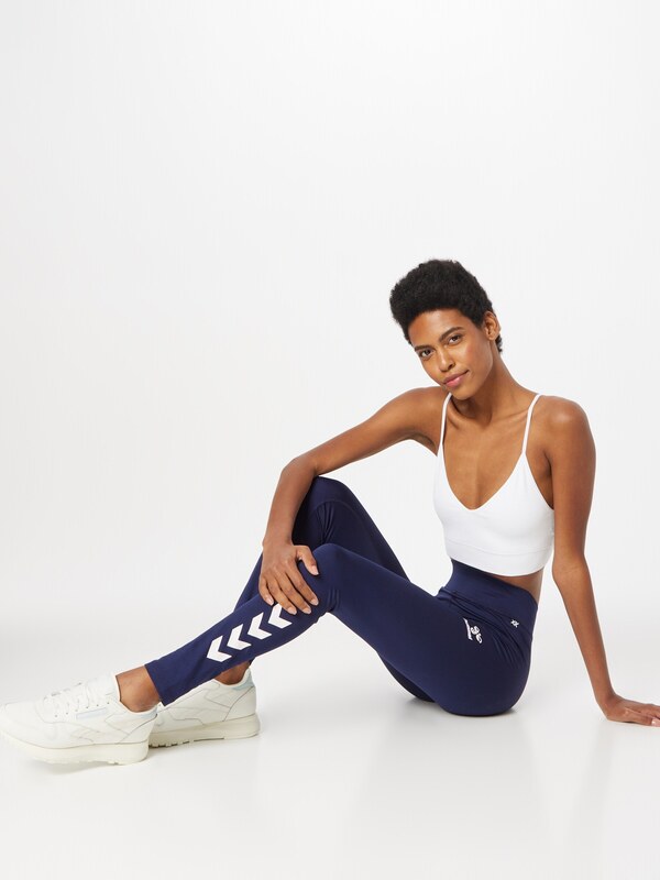 Hummel Športové nohavice námornícka modrá / biela