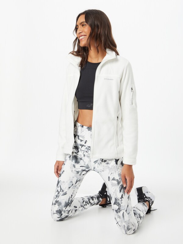 COLUMBIA Funkčná flisová bunda 'Fast Trek II' svetlosivá / biela