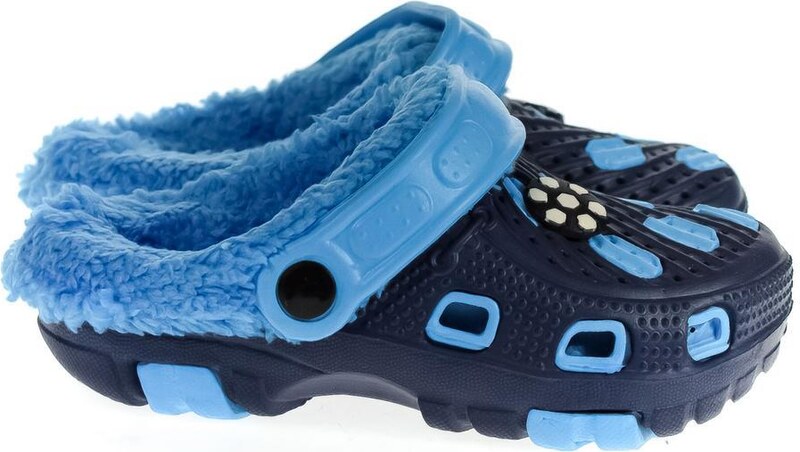 JOHN-C Detské modré zateplené crocsy SANDY 30-35