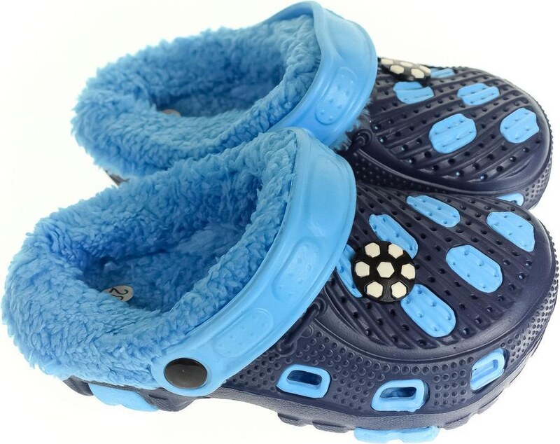 JOHN-C Detské modré zateplené crocsy SANDY 30-35