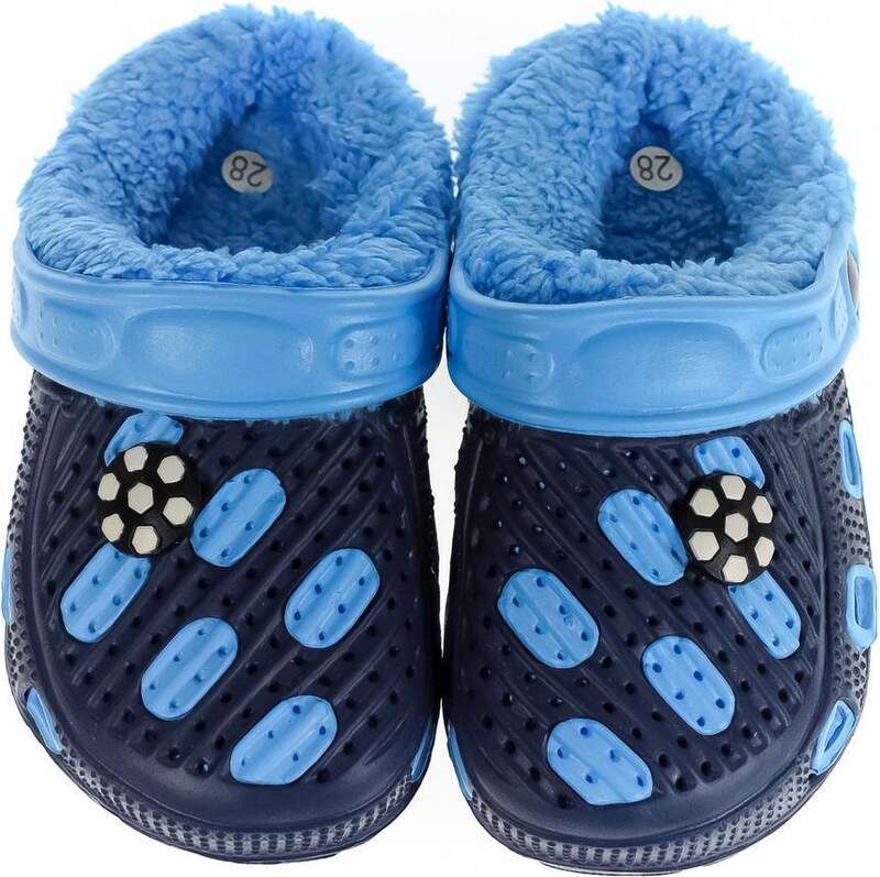 JOHN-C Detské modré zateplené crocsy SANDY 30-35