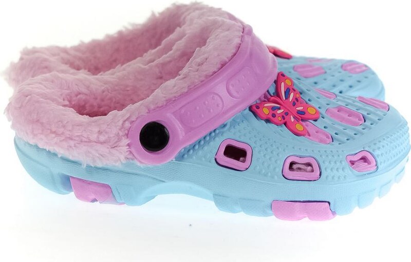 JOHN-C Detské svetlomodré zateplené crocsy SANDY 24-29