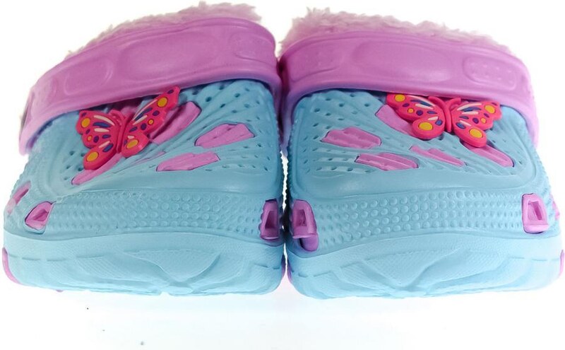 JOHN-C Detské svetlomodré zateplené crocsy SANDY 24-29