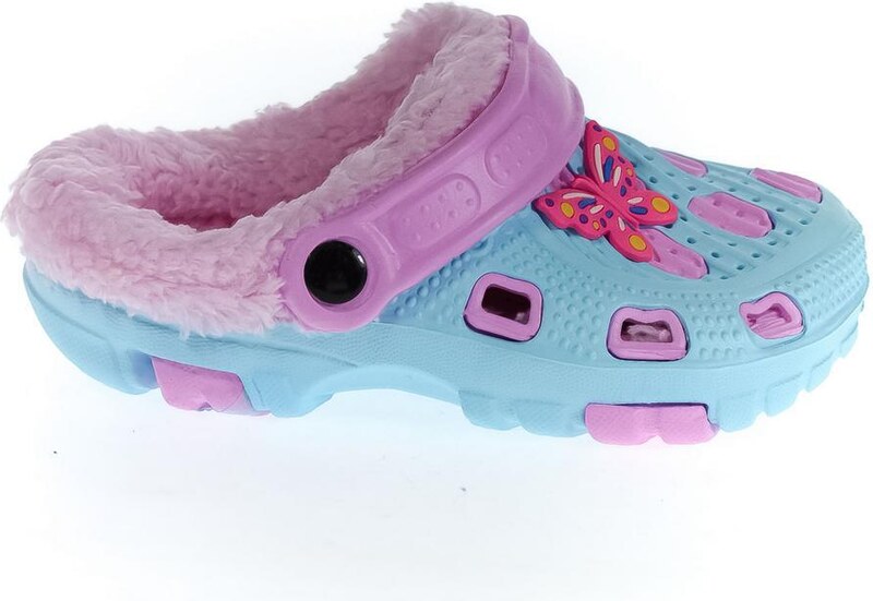 JOHN-C Detské svetlomodré zateplené crocsy SANDY 24-29