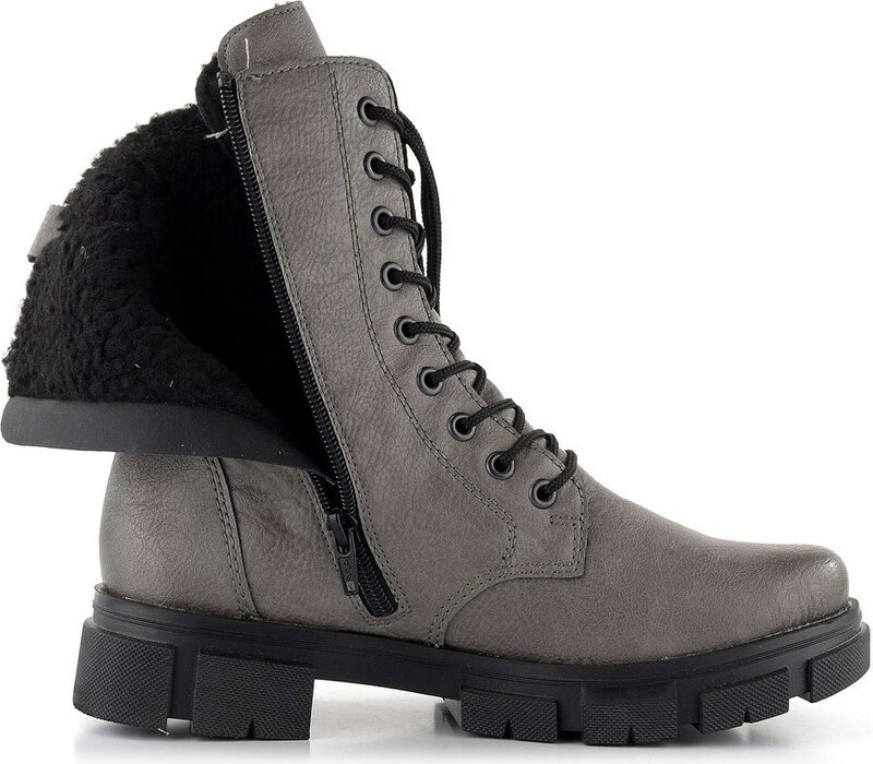 Rieker vyššia šnurovacia členková obuv šedá Y7117-40