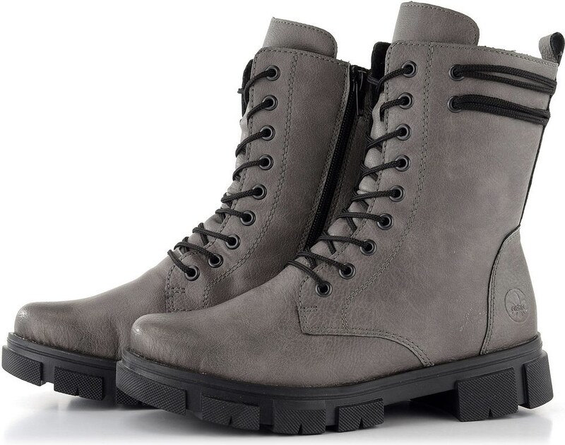 Rieker vyššia šnurovacia členková obuv šedá Y7117-40