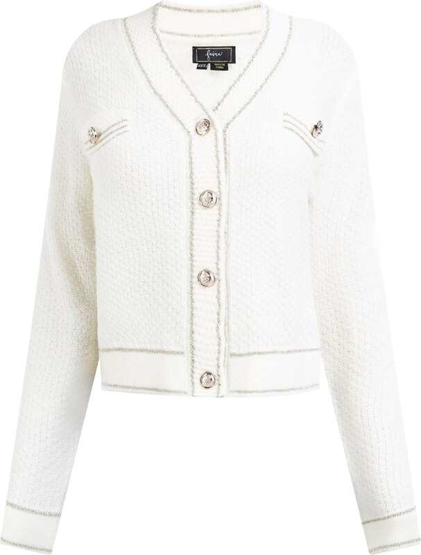 faina Kardigán zlatá / biela ako vlna