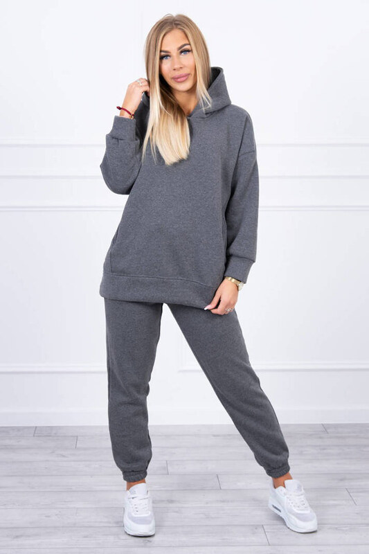 Kesi Dámska tepláková súprava s kapucňou Paris grafitová, Farba grafitová