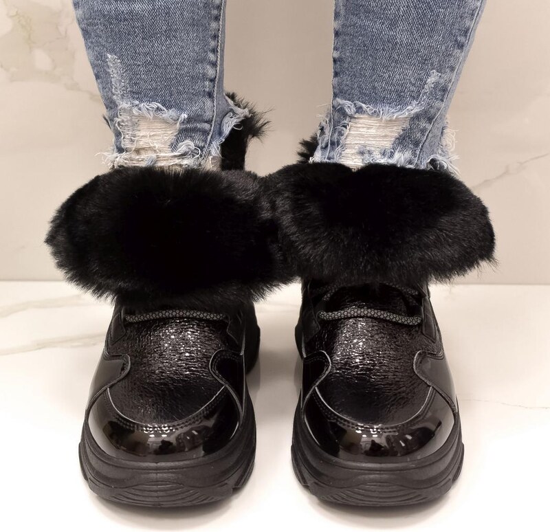 JOHN-C Dámske čierne snehule SCARLETTI