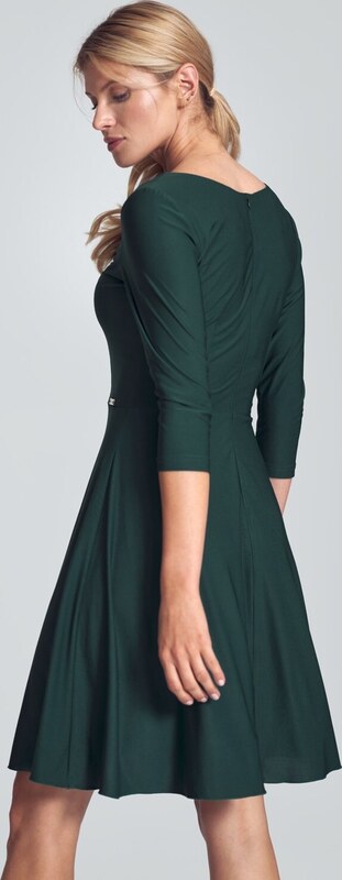 FIGL Zelené šaty s 3/4 rukávom M709 Green