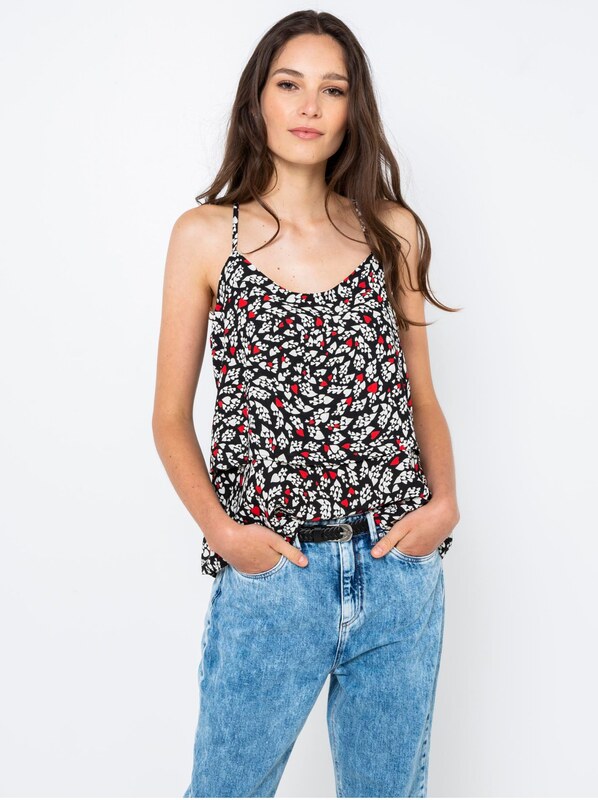 Čierny vzorovaný top CAMAIEU