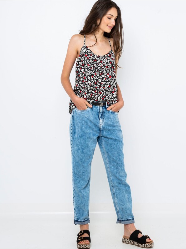 Čierny vzorovaný top CAMAIEU