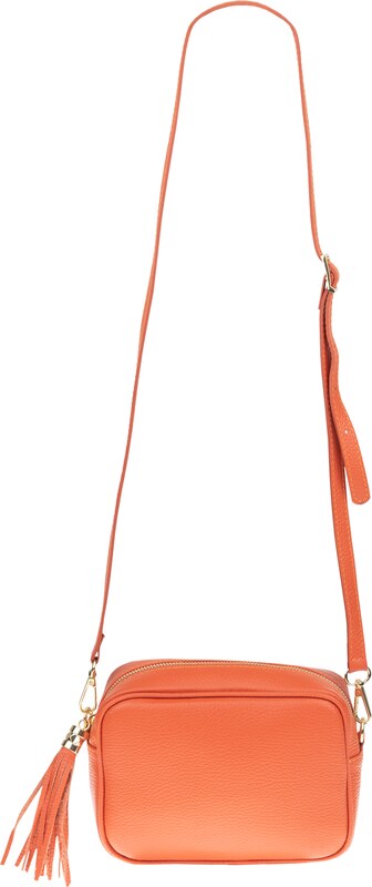 Oranžová kožená talianska crossbody kabelka Bala Arancione s prídavným pruhom II NovaKabelka.sk