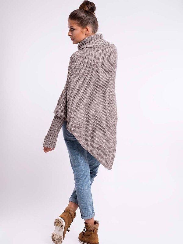 VERSABE Dámske pletené pončo FELICIA hnedé