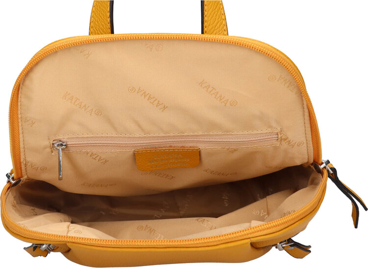 Dámsky kožený batoh Katana Eliabet - žltá