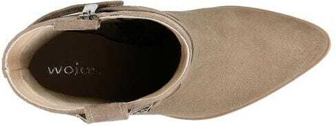 Wojas Béžové Dámske Členkové Topánky Na Podpätku S Ozdobou Okolo Zvršku