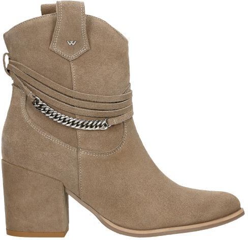 Wojas Béžové Dámske Členkové Topánky Na Podpätku S Ozdobou Okolo Zvršku